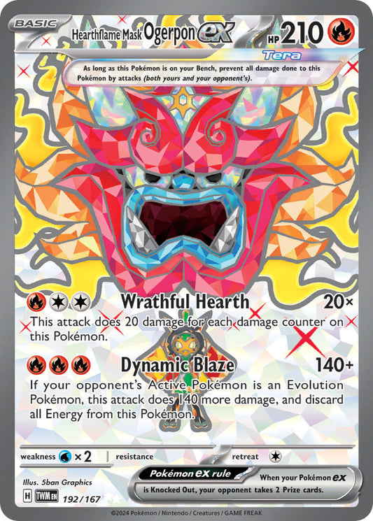 (192/167) Pokemon TCG Twilight Masquerade Single: Hearthflame Mask Ogerpon ex   Ultra Rare