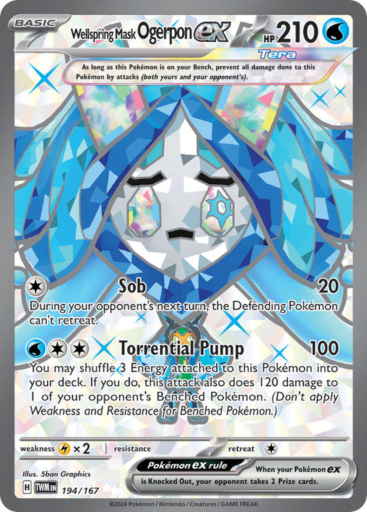 (194/167) Pokemon TCG Twilight Masquerade Single: Wellspring Mask Ogerpon ex   Ultra Rare