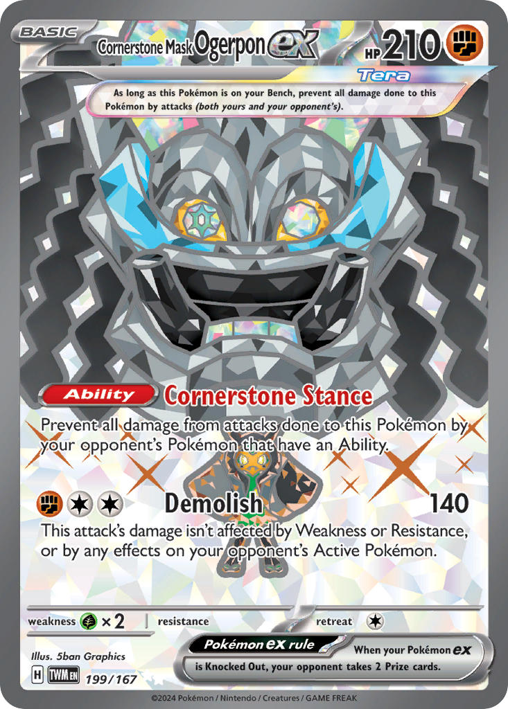 (199/167) Pokemon TCG Twilight Masquerade Single: Cornerstone Mask Ogerpon ex   Ultra Rare