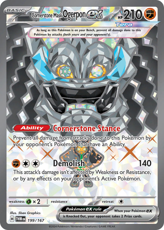 (199/167) Pokemon TCG Twilight Masquerade Single: Cornerstone Mask Ogerpon ex   Ultra Rare