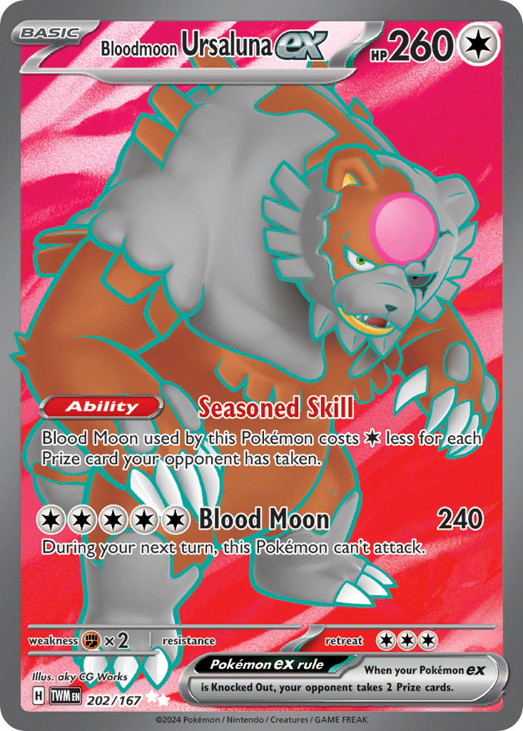 (202/167) Pokemon TCG Twilight Masquerade Single: Bloodmoon Ursaluna ex   Ultra Rare