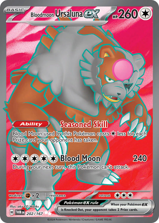 (202/167) Pokemon TCG Twilight Masquerade Single: Bloodmoon Ursaluna ex   Ultra Rare