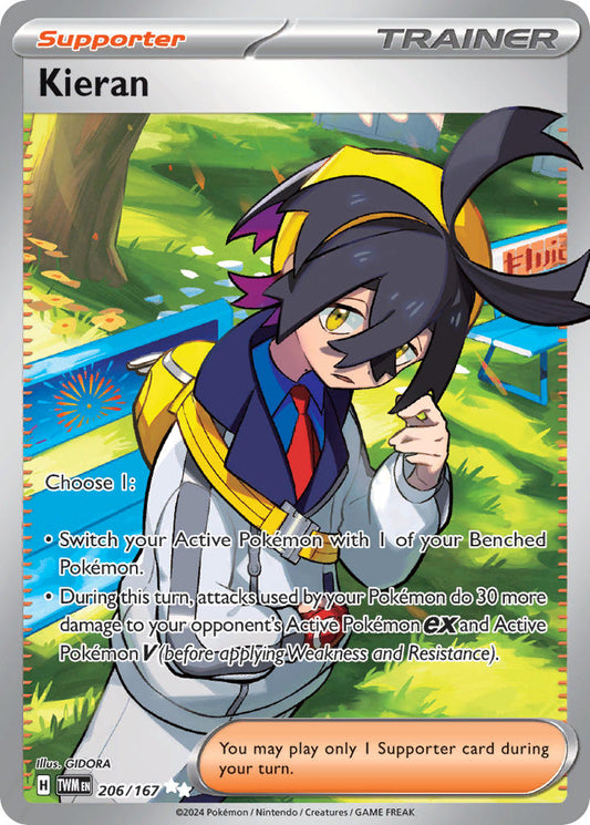 (206/167) Pokemon TCG Twilight Masquerade Single: Kieran  Ultra Rare