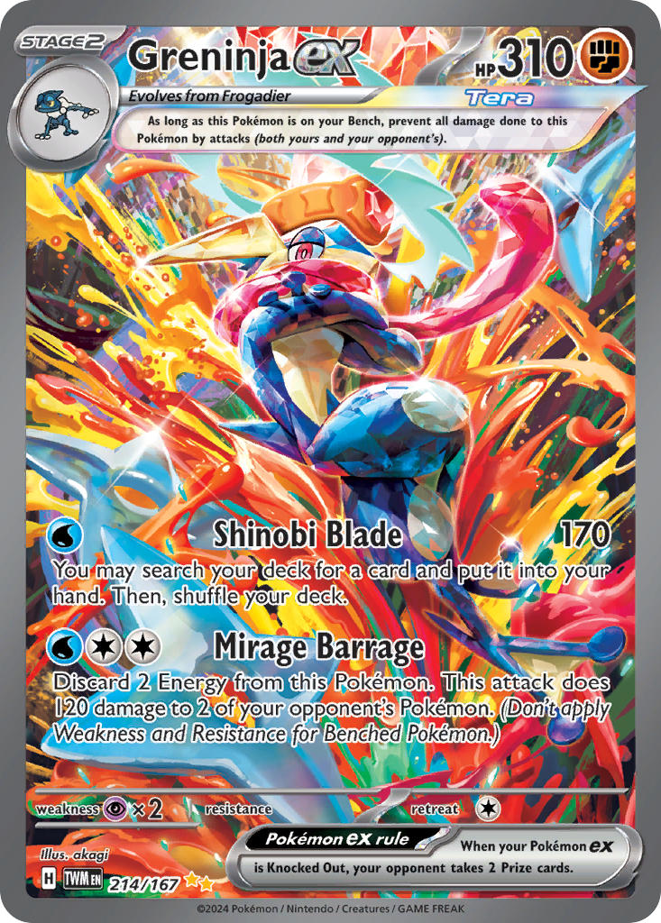 (214/167) Pokemon TCG Twilight Masquerade Single: Greninja ex   Special Illustration Rare