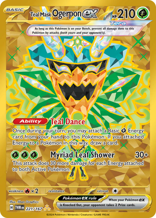 (221/167) Pokemon TCG Twilight Masquerade Single: Teal Mask Ogerpon ex   Secret Rare