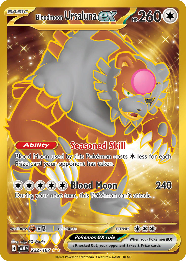 (222/167) Pokemon TCG Twilight Masquerade Single: Bloodmoon Ursaluna ex   Secret Rare