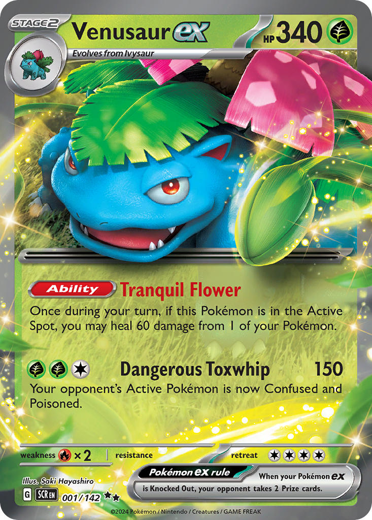 (001/142) Pokemon TCG Stellar Crown Single: Venusaur ex   Double Rare