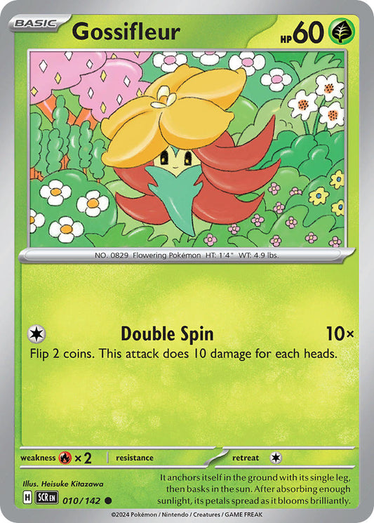 (010/142) Pokemon TCG Stellar Crown Single: Gossifleur  Reverse Holo Common