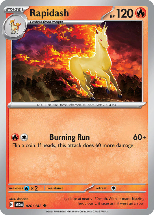 (020/142) Pokemon TCG Stellar Crown Single: Rapidash  Reverse Holo Uncommon