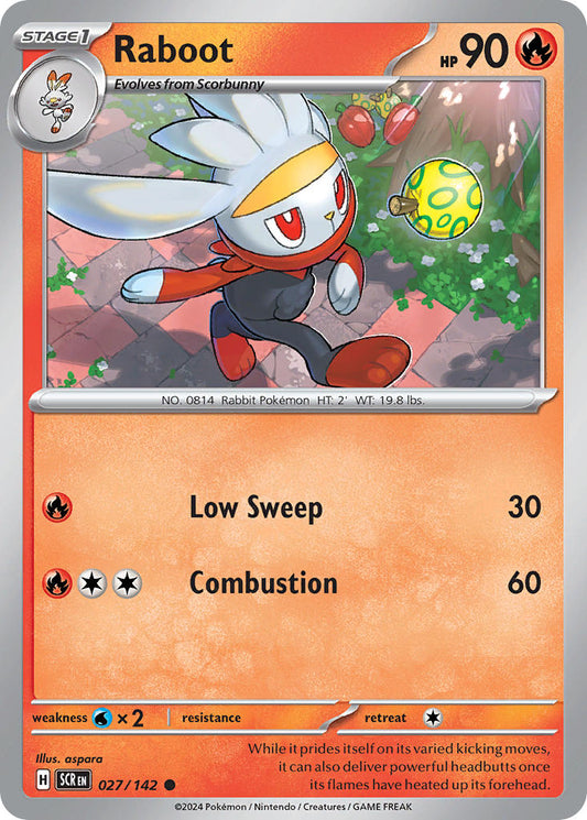 (027/142) Pokemon TCG Stellar Crown Single: Raboot   Common