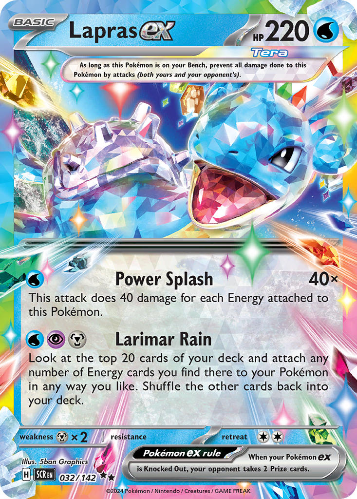 (032/142) Pokemon TCG Stellar Crown Single: Lapras ex   Double Rare