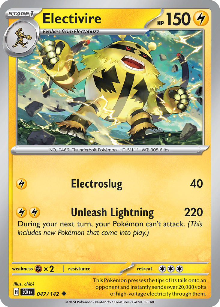 (047/142) Pokemon TCG Stellar Crown Single: Electivire  Reverse Holo Uncommon