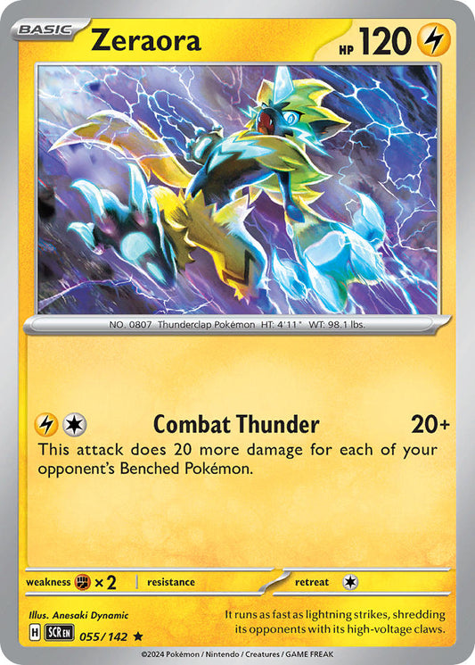 (055/142) Pokemon TCG Stellar Crown Single: Zeraora   Rare