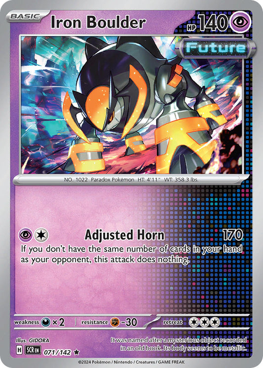 (071/142) Pokemon TCG Stellar Crown Single: Iron Boulder  Reverse Holo Rare