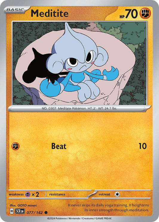 (077/142) Pokemon TCG Stellar Crown Single: Meditite   Common