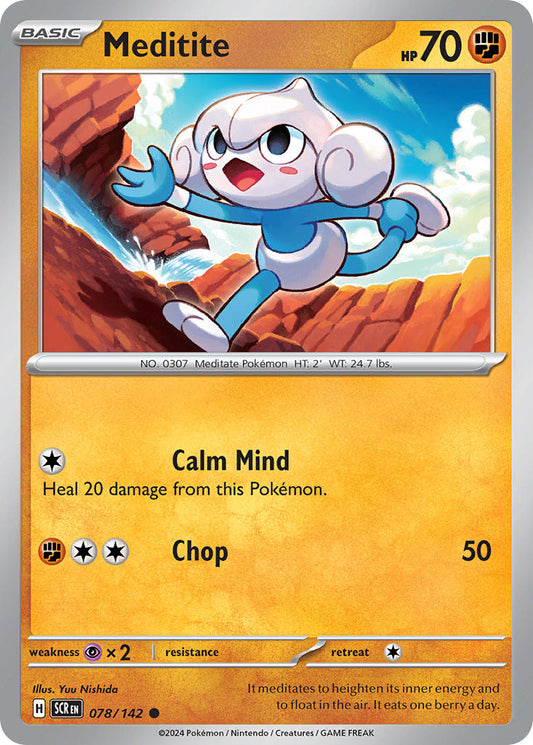 (078/142) Pokemon TCG Stellar Crown Single: Meditite   Common