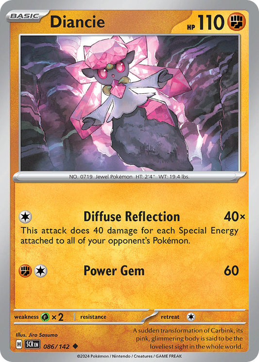 (086/142) Pokemon TCG Stellar Crown Single: Diancie   Uncommon