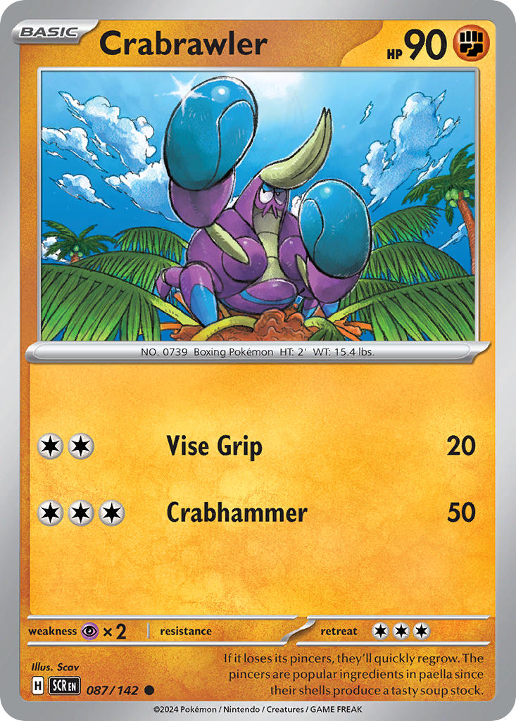 (087/142) Pokemon TCG Stellar Crown Single: Crabrawler   Common