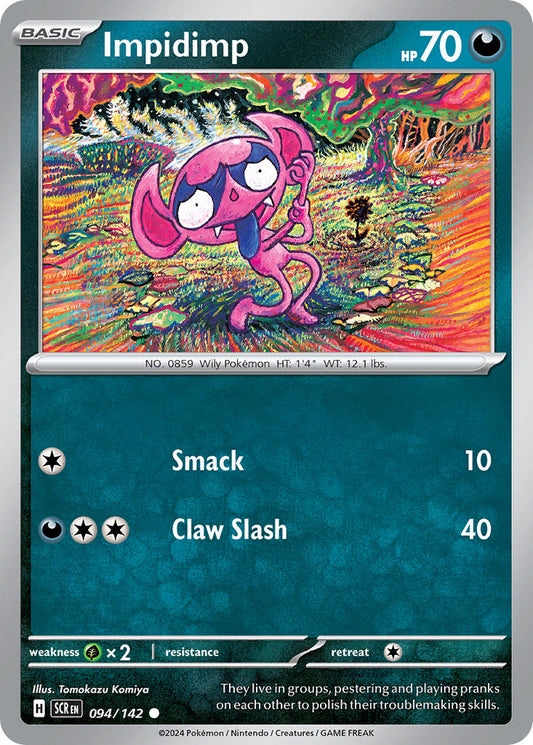 (094/142) Pokemon TCG Stellar Crown Single: Impidimp   Common