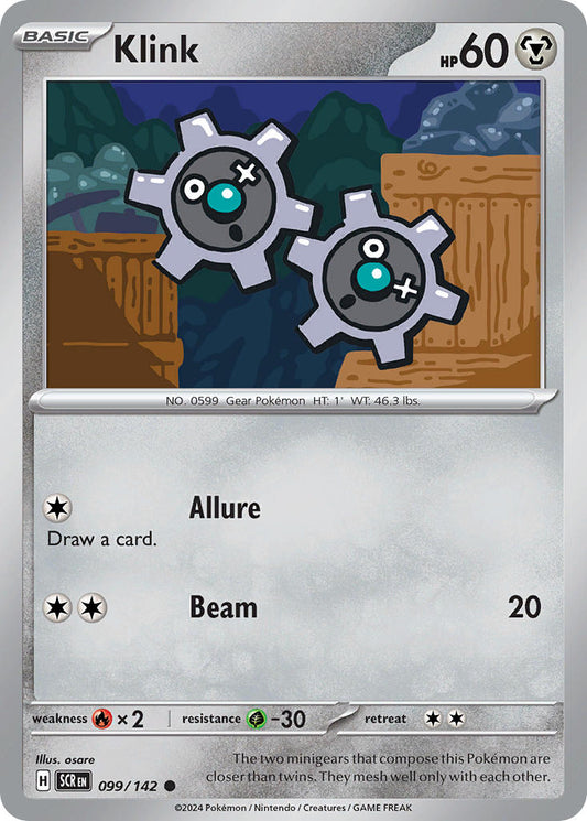 (099/142) Pokemon TCG Stellar Crown Single: Klink   Common