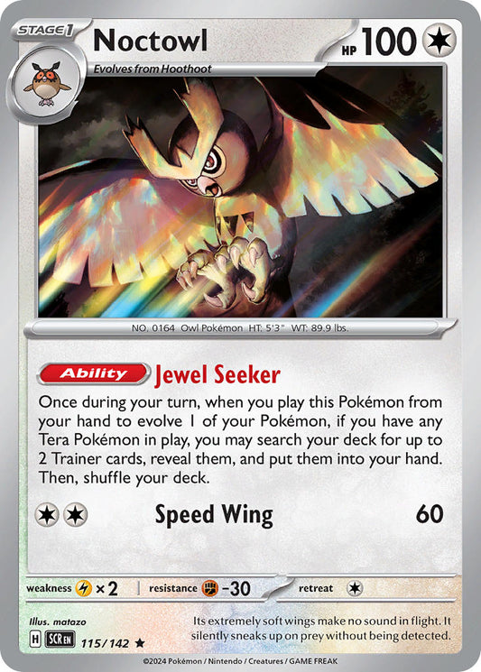 (115/142) Pokemon TCG Stellar Crown Single: Noctowl   Rare