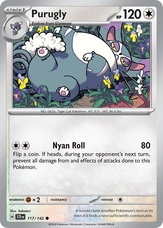 (117/142) Pokemon TCG Stellar Crown Single: Purugly   Common