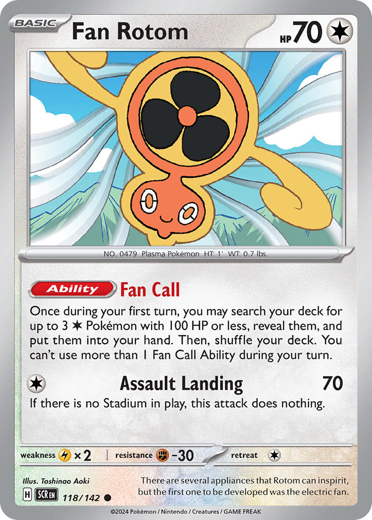 (118/142) Pokemon TCG Stellar Crown Single: Fan Rotom   Common