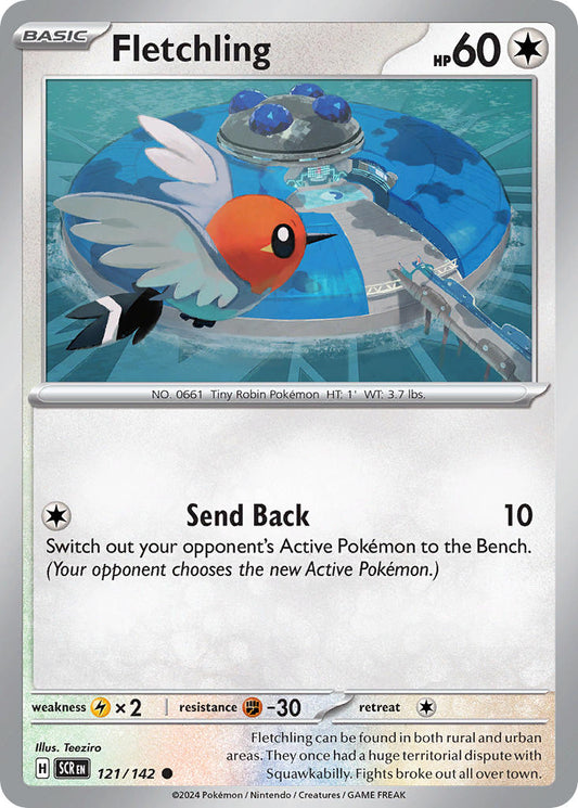 (121/142) Pokemon TCG Stellar Crown Single: Fletchling   Common