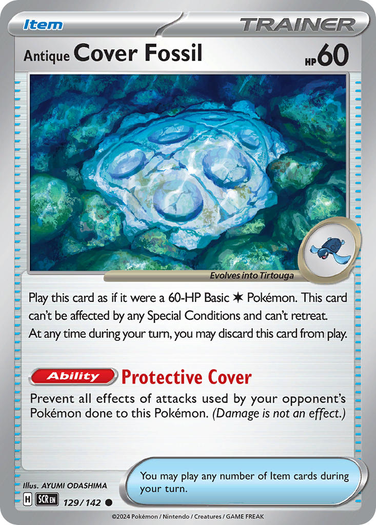 (129/142) Pokemon TCG Stellar Crown Single: Antique Cover Fossil Reverse Holo Common