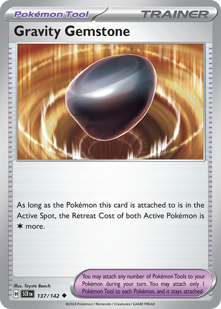 (137/142) Pokemon TCG Stellar Crown Single: Gravity Gemstone Reverse Holo Uncommon