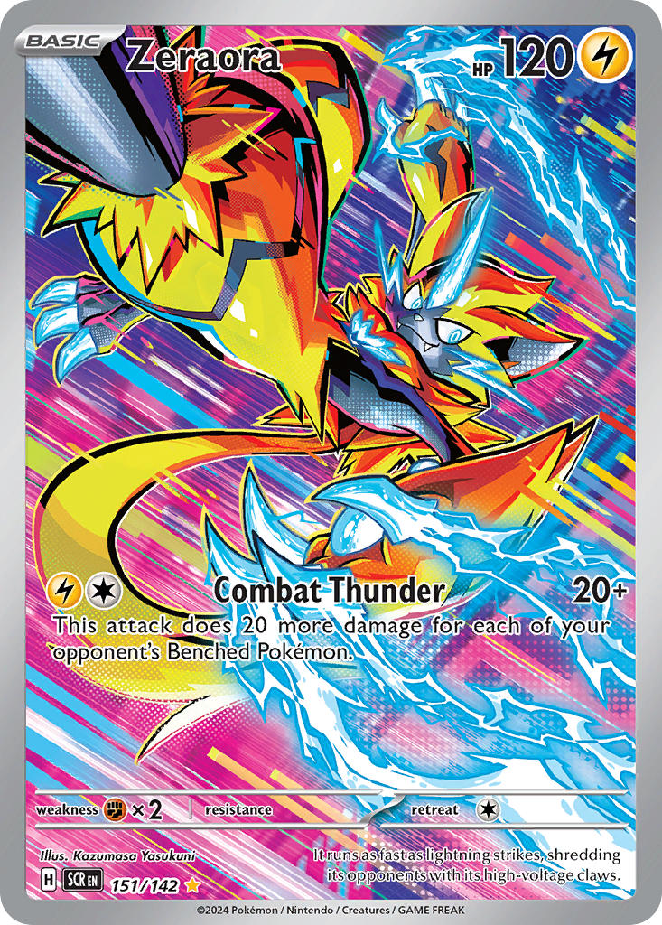 (151/142) Pokemon TCG Stellar Crown Single: Zeraora   Illustration Rare