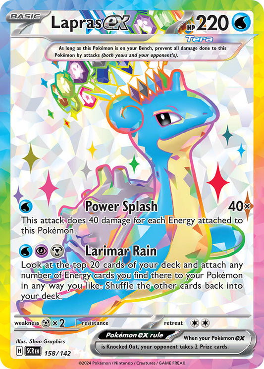 (158/142) Pokemon TCG Stellar Crown Single: Lapras ex   Ultra Rare