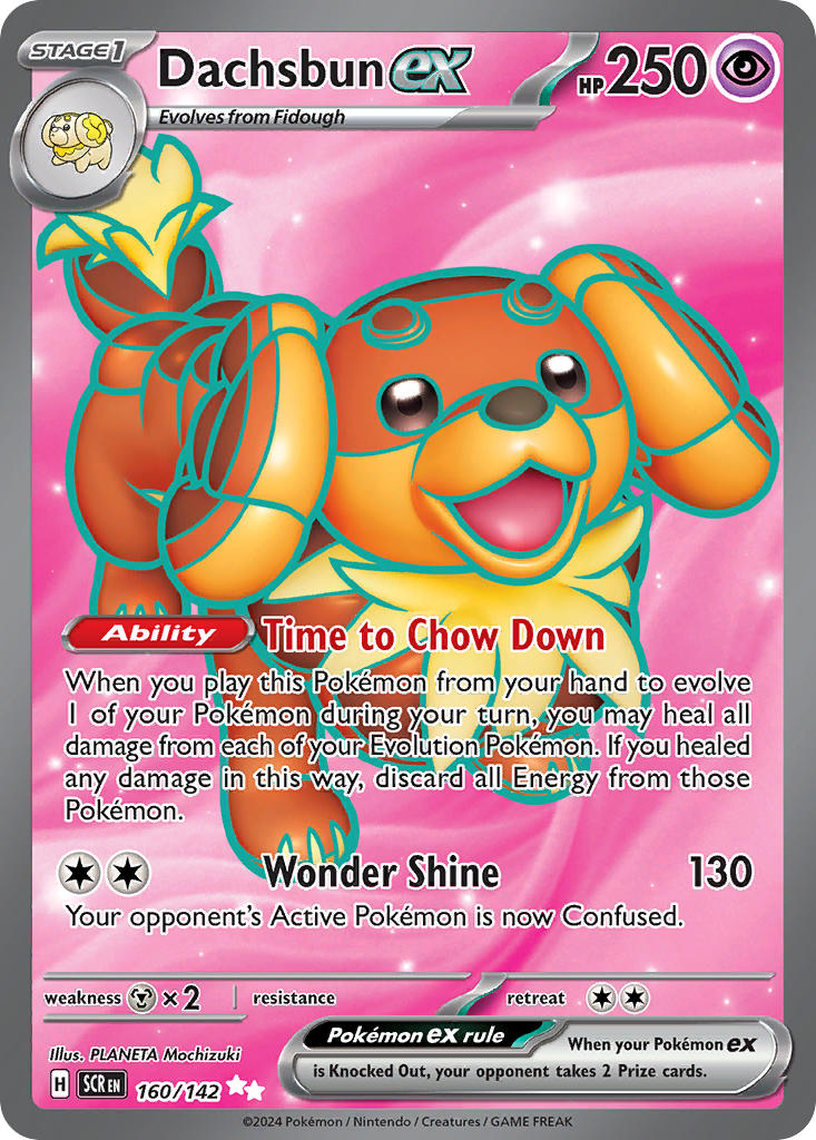 (160/142) Pokemon TCG Stellar Crown Single: Dachsbun ex   Ultra Rare