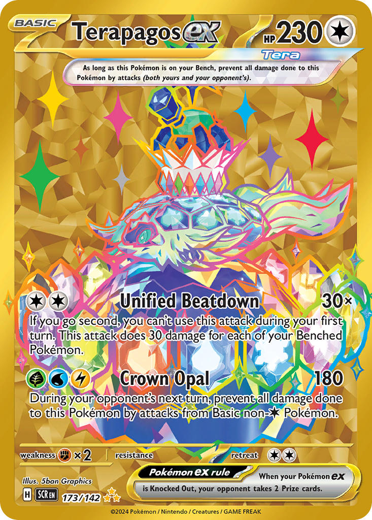 (173/142) Pokemon TCG Stellar Crown Single: Terapagos ex   Secret Rare