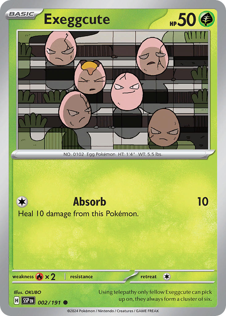 (002/191) Pokemon TCG Surging Sparks Single: Exeggcute   Common