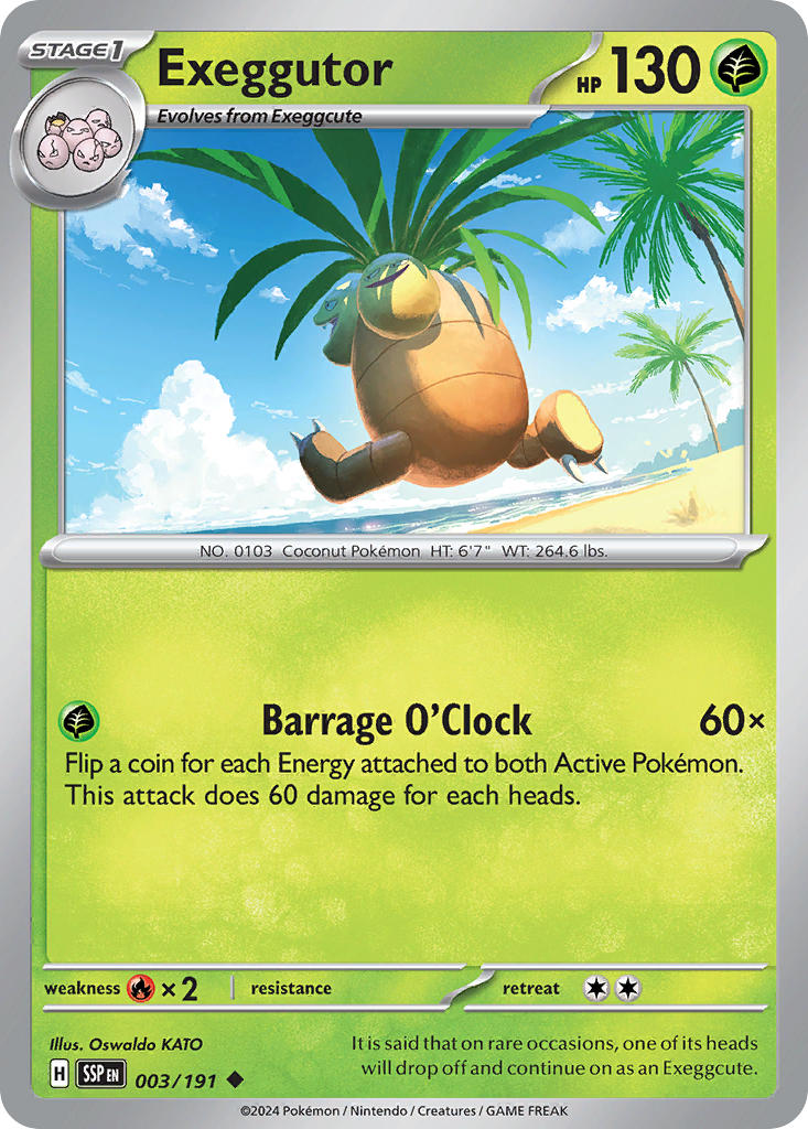 (003/191) Pokemon TCG Surging Sparks Single: Exeggutor   Uncommon