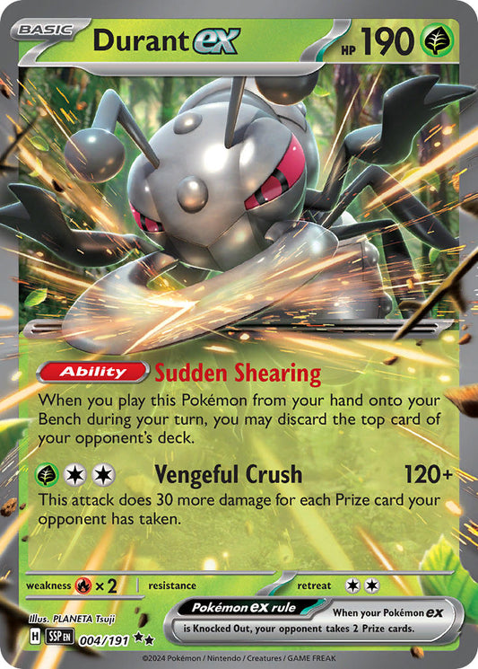 (004/191) Pokemon TCG Surging Sparks Single: Durant ex   Double Rare