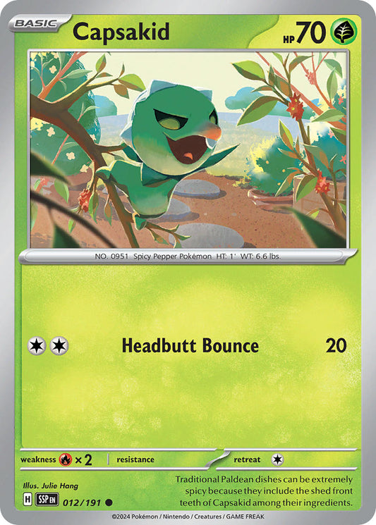 (012/191) Pokemon TCG Surging Sparks Single: Capsakid   Common