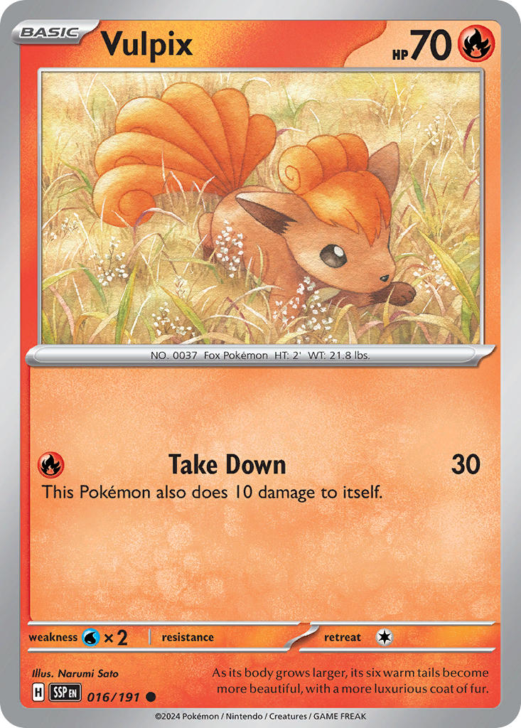 (016/191) Pokemon TCG Surging Sparks Single: Vulpix   Common