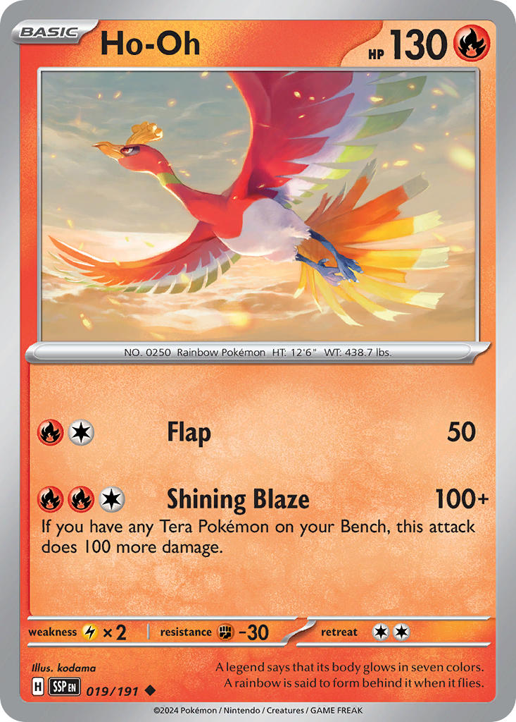 (019/191) Pokemon TCG Surging Sparks Single: Ho-Oh   Uncommon