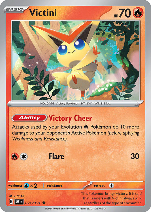 (021/191) Pokemon TCG Surging Sparks Single: Victini   Uncommon