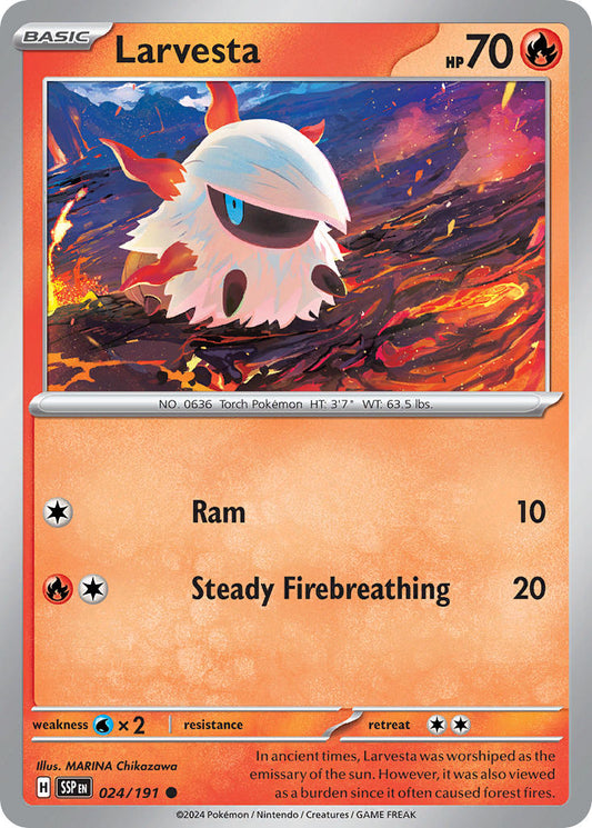 (024/191) Pokemon TCG Surging Sparks Single: Larvesta   Common