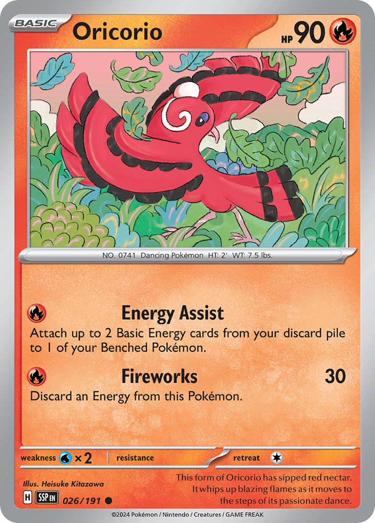 (026/191) Pokemon TCG Surging Sparks Single: Oricorio   Common