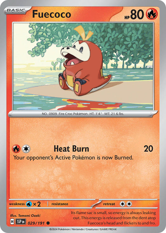 (029/191) Pokemon TCG Surging Sparks Single: Fuecoco   Common