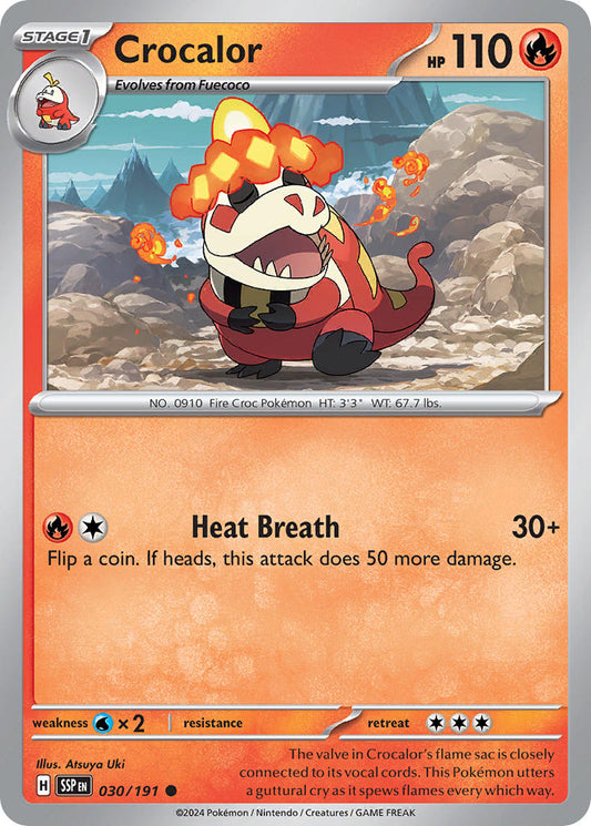 (030/191) Pokemon TCG Surging Sparks Single: Crocalor   Common