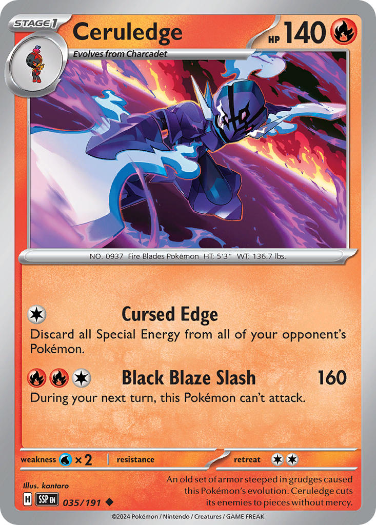 (035/191) Pokemon TCG Surging Sparks Single: Ceruledge   Uncommon