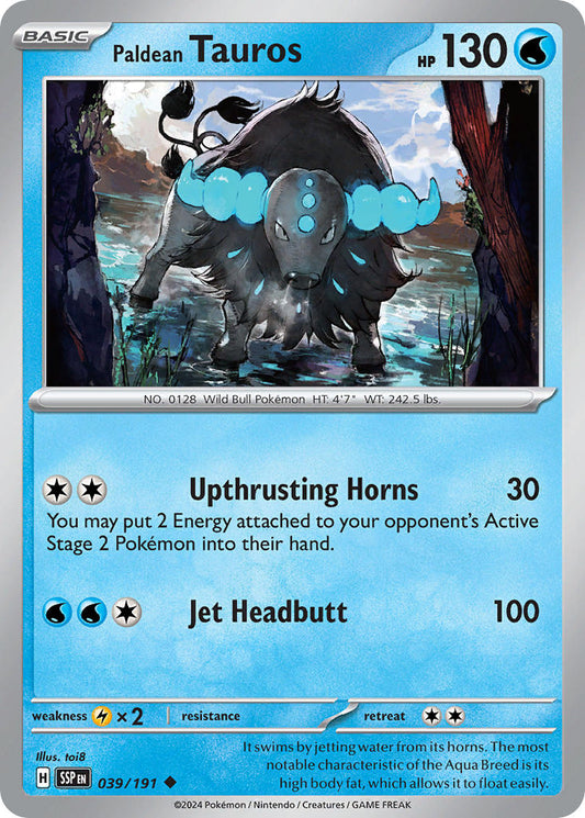 (039/191) Pokemon TCG Surging Sparks Single: Paldean Tauros   Uncommon