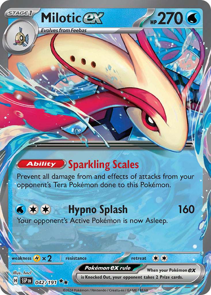 (042/191) Pokemon TCG Surging Sparks Single: Milotic ex   Double Rare