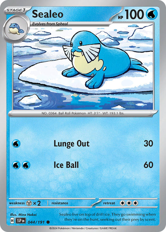 (044/191) Pokemon TCG Surging Sparks Single: Sealeo   Common