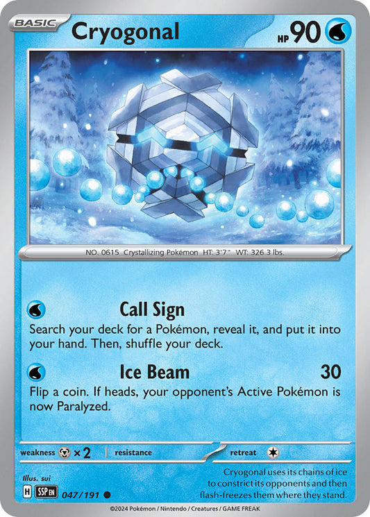 (047/191) Pokemon TCG Surging Sparks Single: Cryogonal   Common